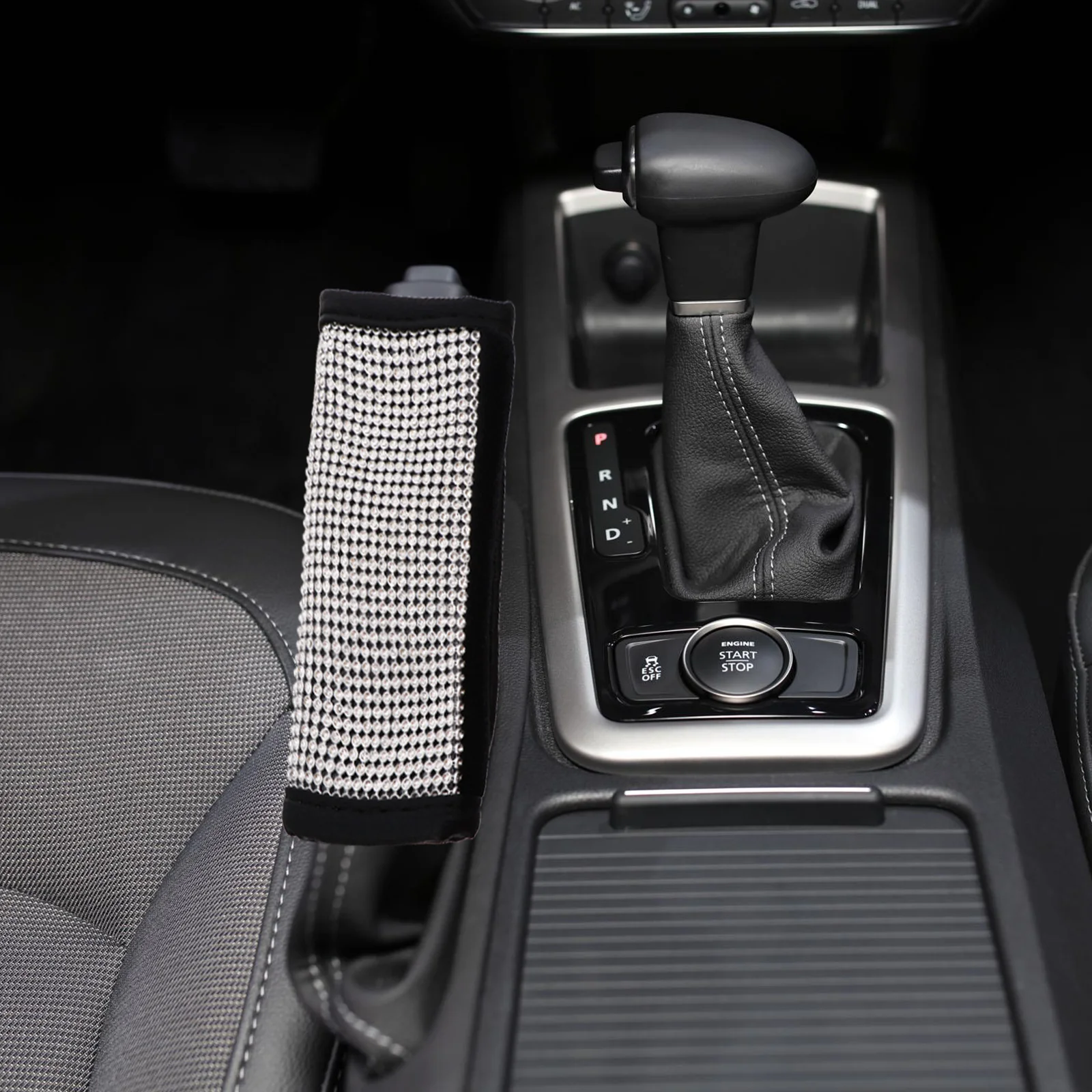 

Handbrake Cover Protector Car Gear Shiny Steering Rod Case Auto Sleeve Crystal Rhinestones