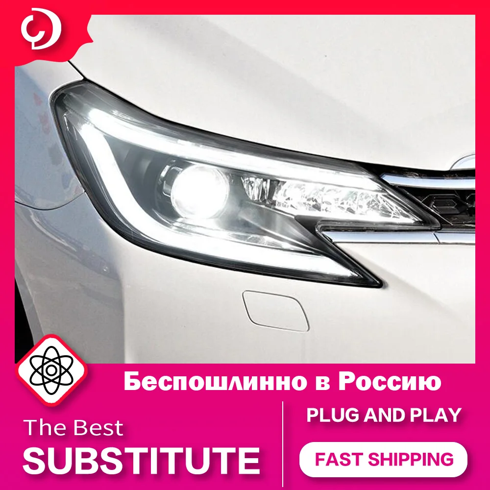 

AKD автостайлинг фасветильник s для Toyota Reiz Mark X 2013 светодиодные фары DRLRunning сигнал поворота светодиодный проектор автомобильные аксессуары