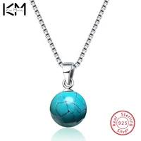 kiss mandy fashion turquoise necklacespendants aesthetic 925 sterling silver natural stone opal choker necklace for women sn87