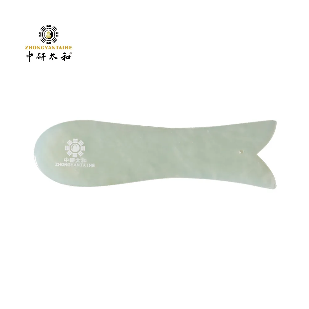 

Gua Sha Face Massager Guasha Tool for Eliminate Puffiness Green Jade Gua-Sha Stone Scarper 1pcs Facial Scraping Fish Shape Board