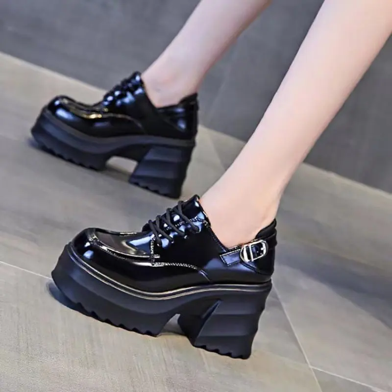 

Туфли униформы женские маленькие кожаные, туфли в британском стиле, на платформе, Туфли Мэри Джейн в стиле ретро, дикие черные, в японском стиле для девушек/женщин, Лолита