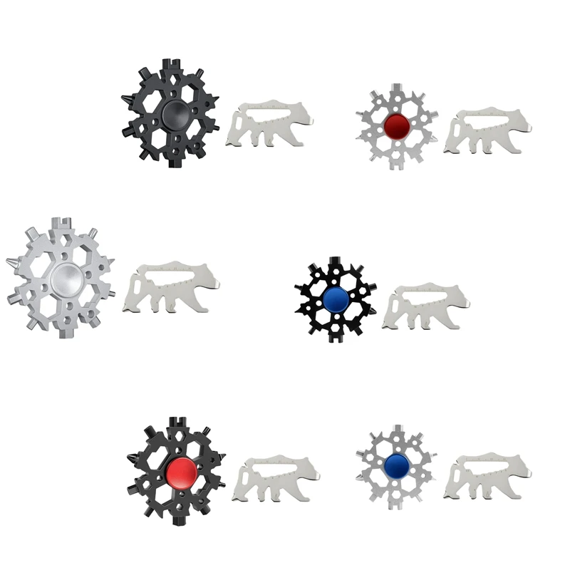 

22-In-1 Snowflake Multitool Snowflake Standard Multitool With Multitool Card Snowflake Wrench Gift For Men
