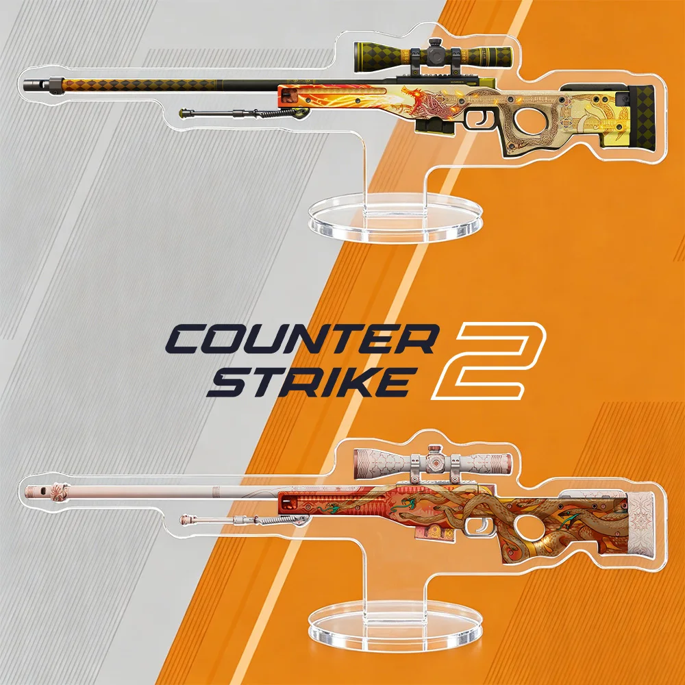 Фото Скины для AWP из Counter-Strike 2: Dragon Lore, Desert Hydra, Gungnir, Lightning Strike, Chrome Cannon, Fade. Акриловая подставка, фигурка, брелок. №1