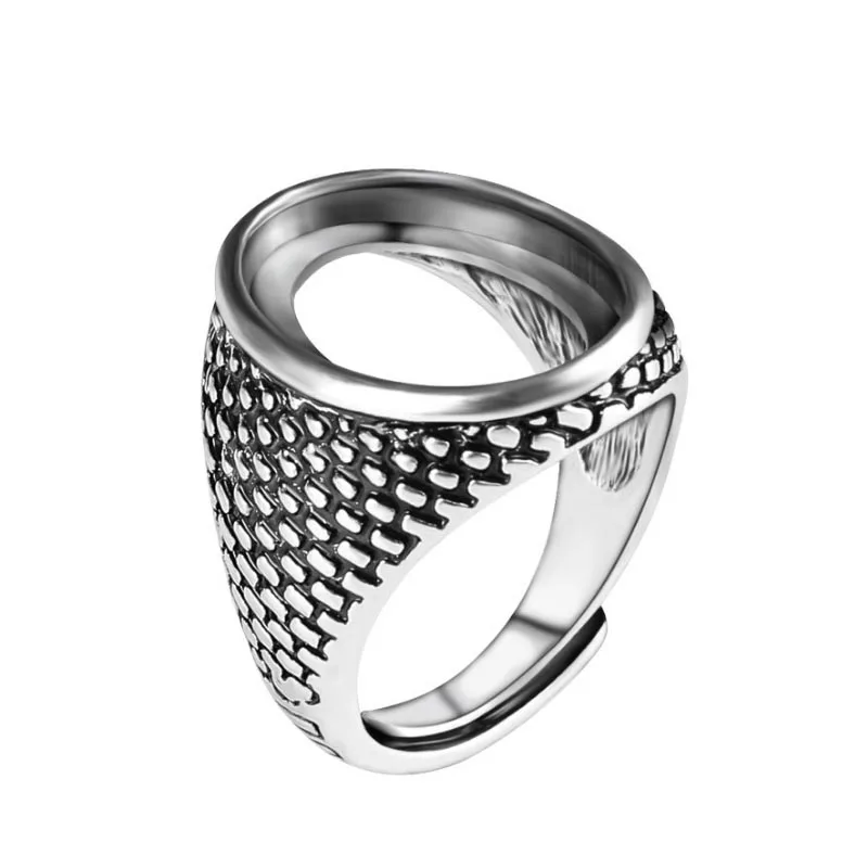 

2018 New Fashion 13*18MM Base Inlaid Wax Antique Adjustable Ring Blanks Settings Hollow Ring Jewelry