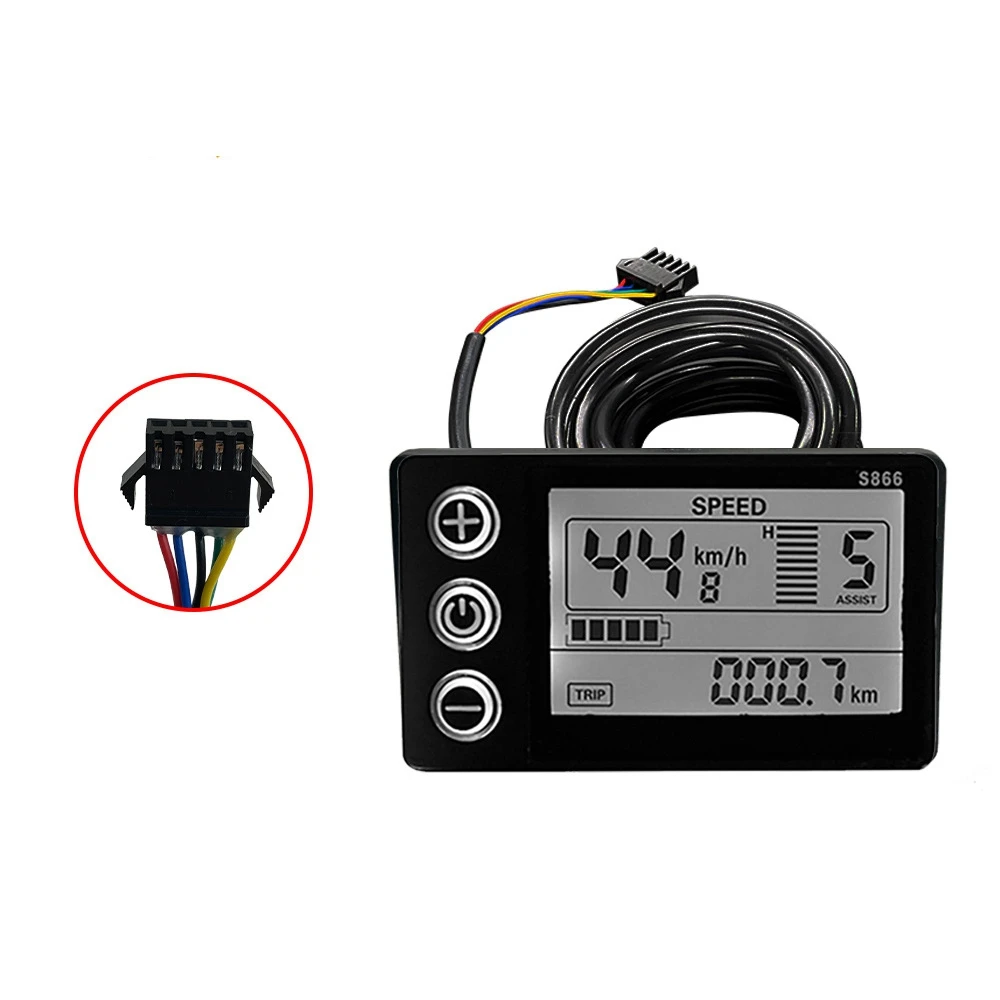 

Electric Bicycle Display 24V/36V/48V SM Connector LCD Display S866 Controller Panel Dashboard for Electric Bicycle Ebike