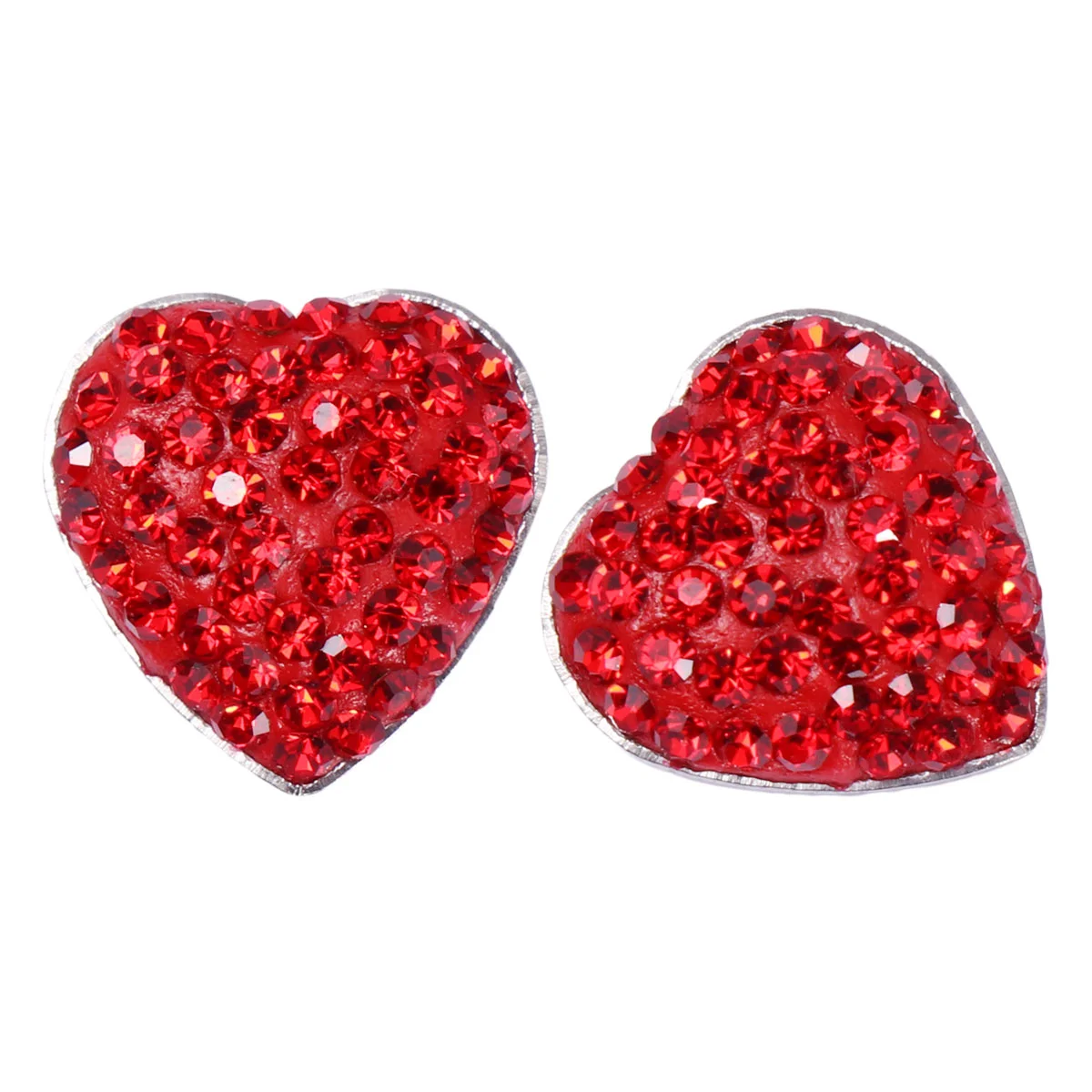 

6pcs Red Bling Heart Shape Rhinestone Car Button Sticker Air Conditioning Button Car Interior Trim Strip Ornament Accessories