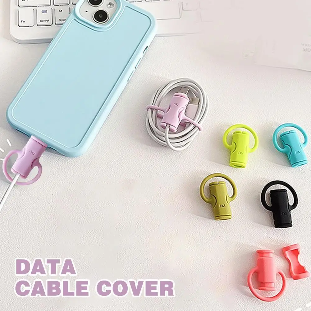 

Data Cable Protective Cover Silicone Cartoon Smile Breakage Phone Cover Charging Head Protective Wire Protective Mobile