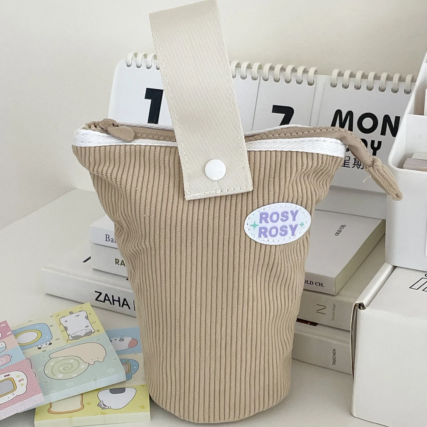 Вельветовый Карандаш Большой Емкости Милый Мультяшный Пенал Женский