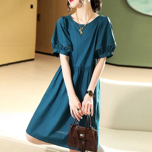 2022 Summer Fashion Korean Puff Sleeve Dress Women's Casual Loose Dress Elegant Robe Dresses Ladies Party Vestidos New 20931 2022 Summer Fashion Korean Puff Sleeve Dress Women's Casual Loose Dress Elegant Robe Dresses Ladies Party Vestidos New 20931
