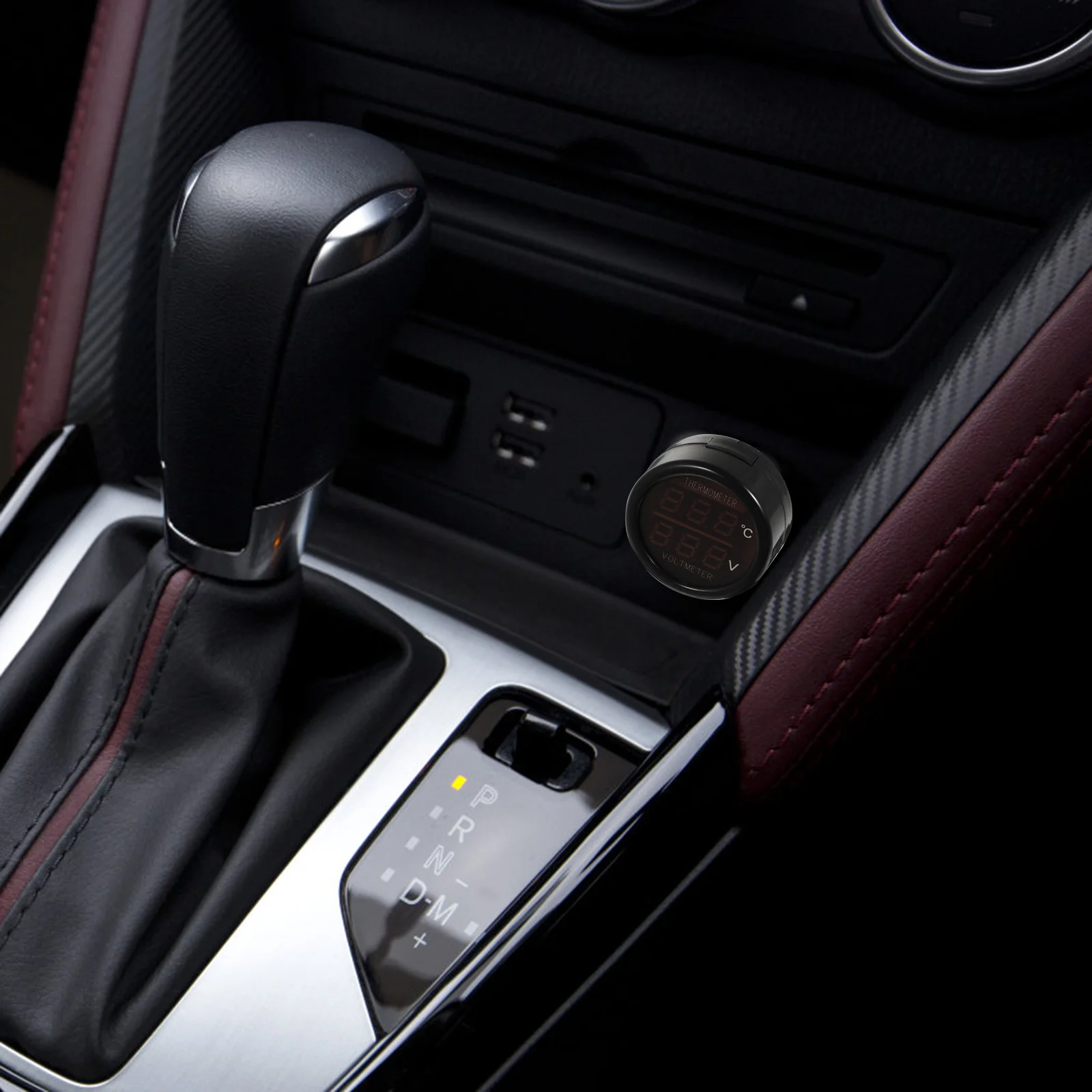 

Car Voltmeter Temperature Gauge Monitorvoltage Meter Volt Multimeter Automobilecigarette Plug Power Tester