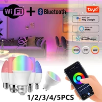 led bulb wifi bluetooth smart e27 gu10 e14 6w 10w tuya work with google home alexa light bulb for home decoration