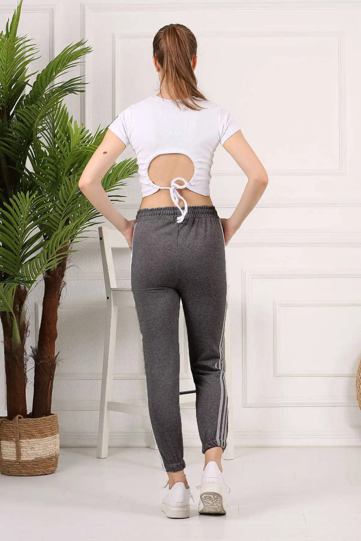 Yanı Stripe Sweatpants E-Anthracite
