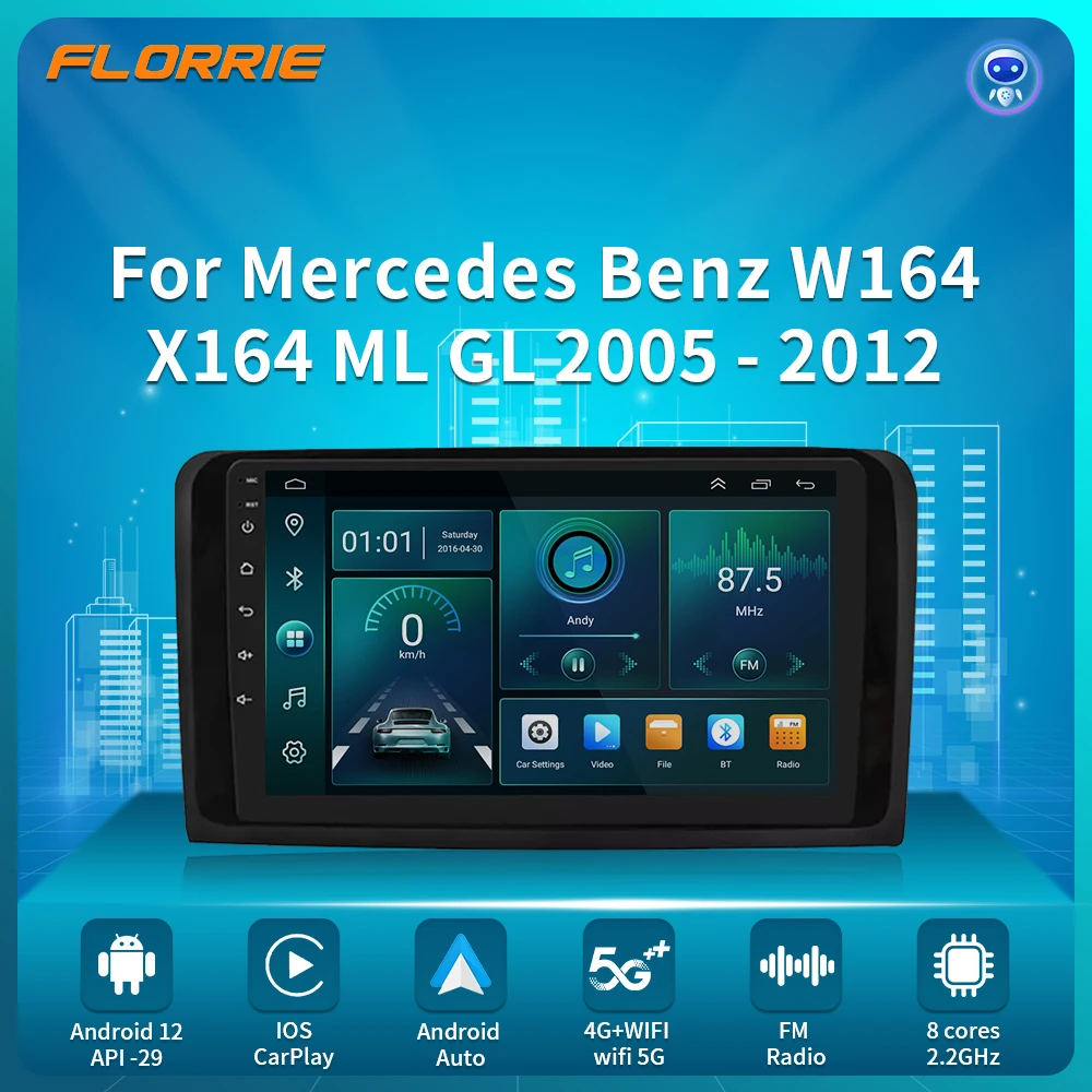 

4G+64G Car Stereo 2 DIN Android carRadio For Mercedes Benz ML GL W164 ML350 ML500 GL320 X164 ML280 GL350 GL450 Auto Audio 8+128G