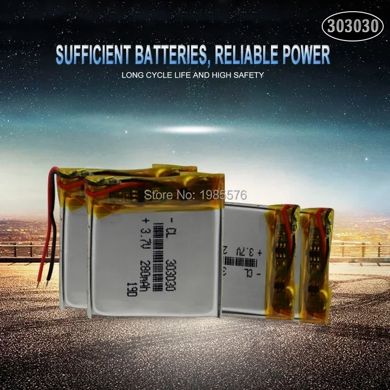 Литий-полимерная батарея 3.7v 210mAh 303030 для GPS-камеры