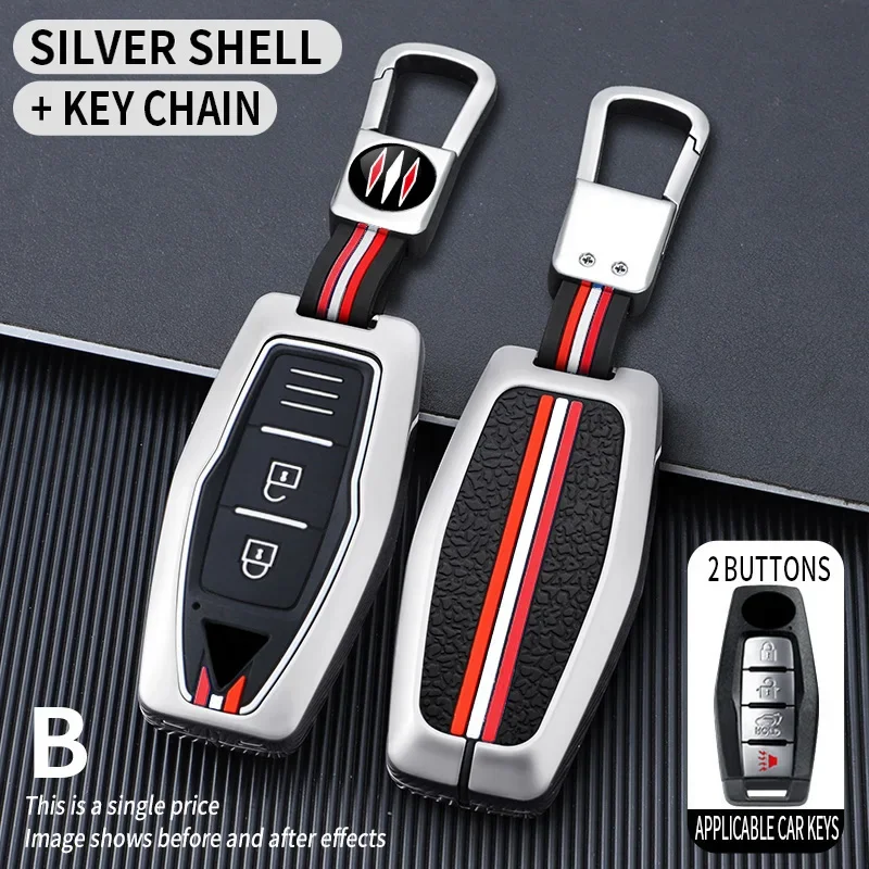 

Металлический чехол для автомобильного ключа с 2 3, 4 кнопками, чехол для брелока для Mitsubishi Outlander 2022 2023, аксессуары для ключей
