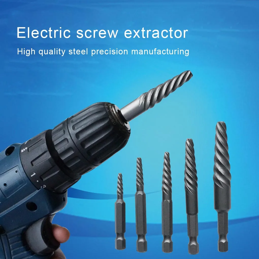 

HSS Screw Extractor Kit Hex Shank Damaged Screws Remover Broken Bolts Removing Drill Bits Tool Set Damaged Screw Extractor