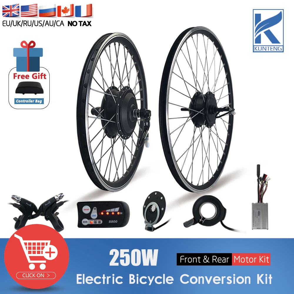Ebike Conversion Kit 36V 48V 250W Мотор-концентратор колеса 16-29 дюймов 700C - Цена: 19772.32