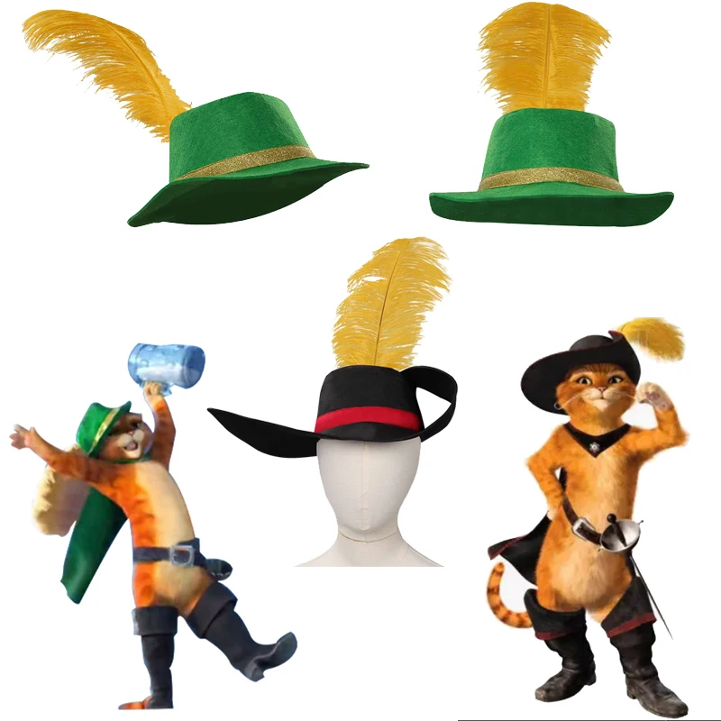 

Детская зеленая шапка для косплея: The Last Wish, головной убор с перьями, аксессуары для костюма Хэллоуина, карнавала, вечеринки