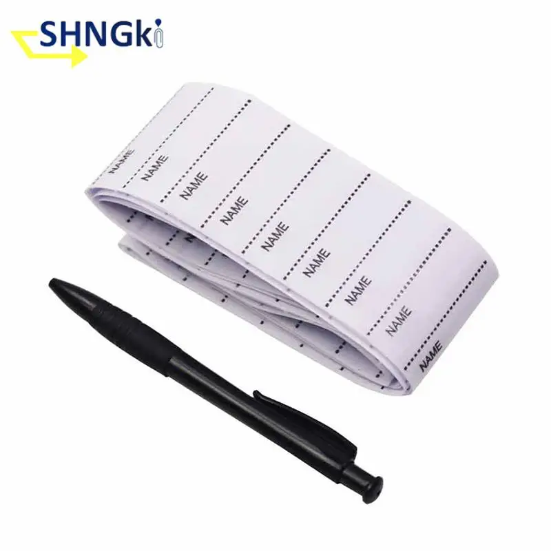 200pcs White Washable Name Labels With Pen For Clothing Iron On Garment Fabric Name Labels DIY Label Tags For Sewing Marker Set