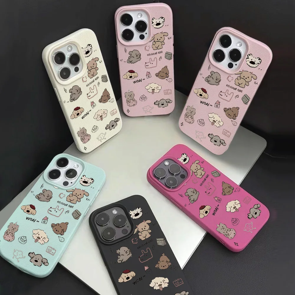 Чехол для телефона с милыми мультяшными собаками и животными iPhone 16 Pro чехол 15 14 11 12