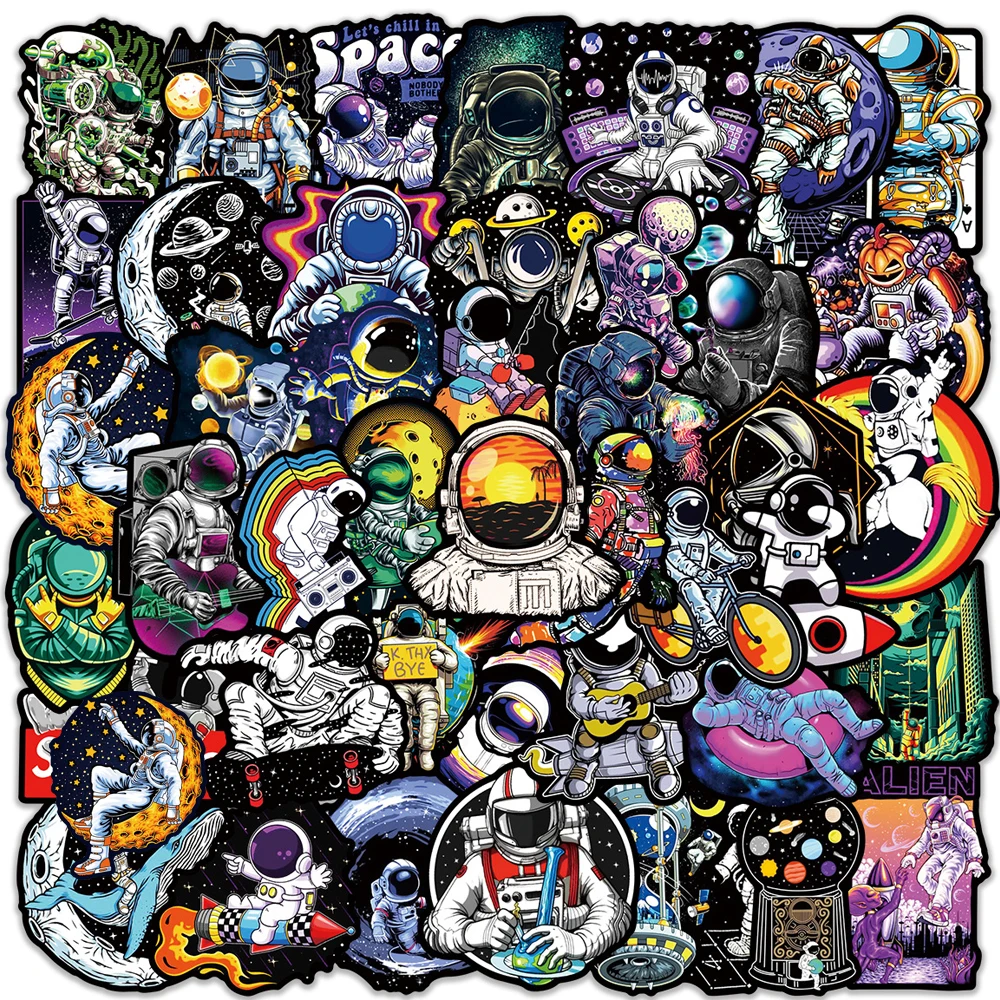 

10/30/50PCS Outer Space Astronaut Graffiti Stickers Aesthetic Cartoon Decal Skateboard Motorcycle Luggage Waterproof Sticker Toy