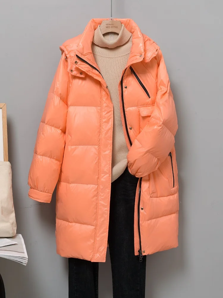 New Women Long Down Jacket Casual Style Autumn Winter Coats And Parkas Female Outwear