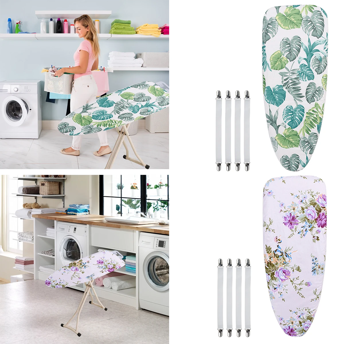 

Чехол для гладильной доски с 4 УДЕРЖИВАЮЩИМИ зажимами, 148x48 см