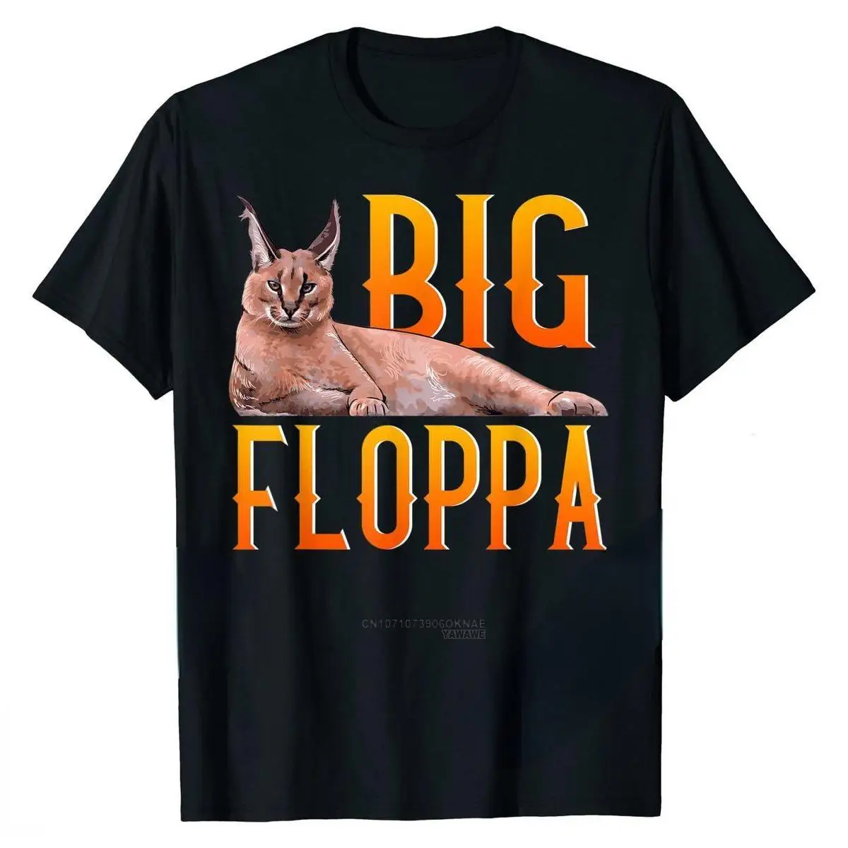 Фото Летняя ткань для мужчин Big Floppa Meme Cute Caracal Cat футболка мужские топы по индивидуальному заказу рубашки футболки забавная мужская футболка №1