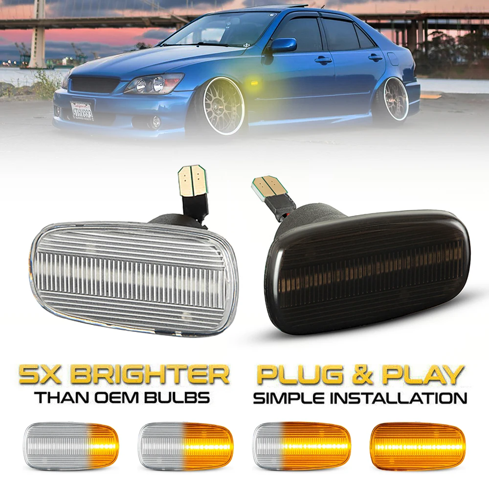 

2 шт., динамическая фонарь для Toyota RAV4 mk2 Prius mk2 Kluger Corolla Verso Sienta Premio Yaris Verso