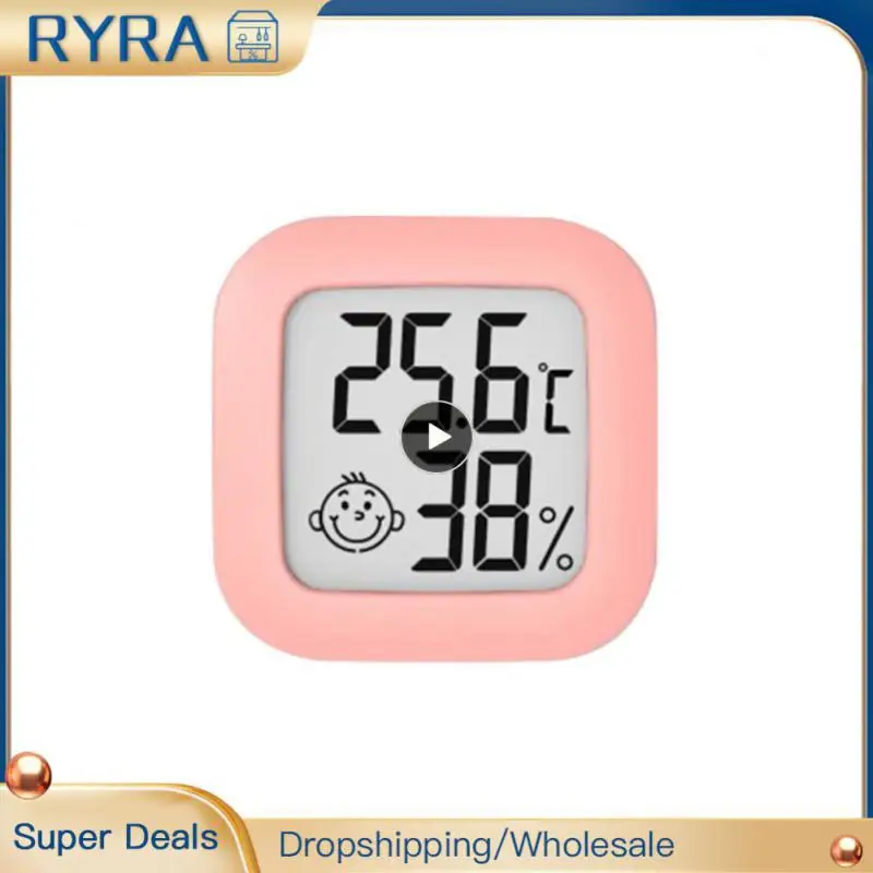 

Smiley Lcd Digital Electronic Temperature And Humidity Meter Room Thermometer Mini Upgrade Gauge Weather Station Indoor Room