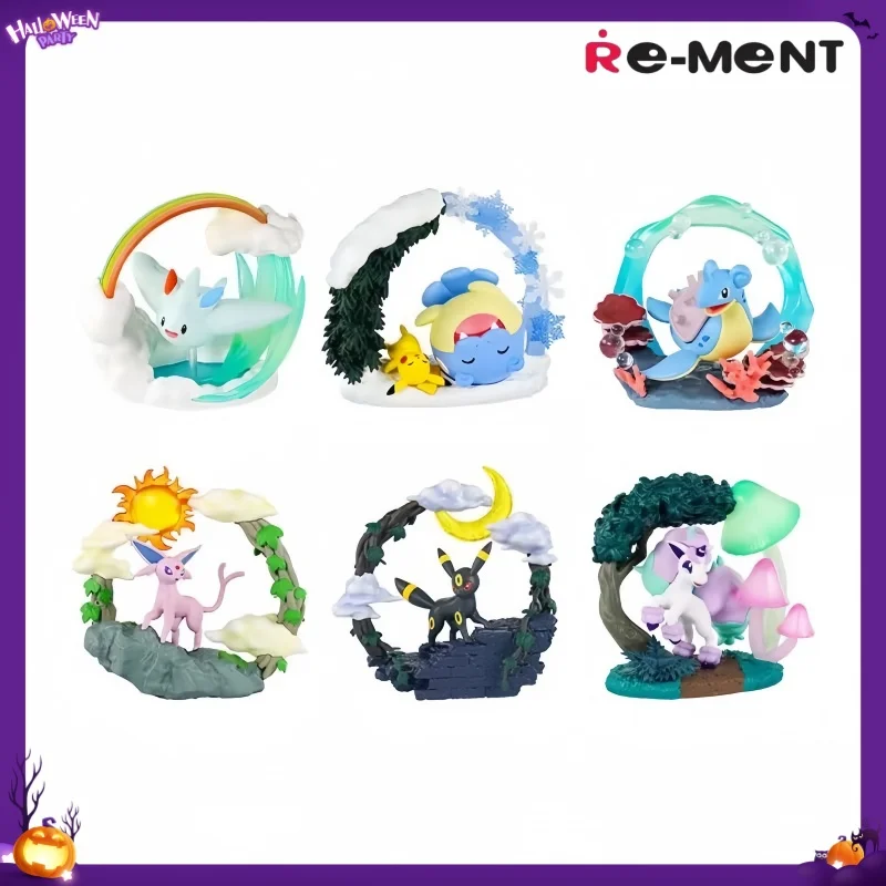 Фото Оригинальная фигурка Re-Ment Pokemon из коллекции Nighty Night: Swablu, Alcremie, Maushold. ПВХ-фигурки для декора рабочего стола/комнаты, подарки на день рождения. №2