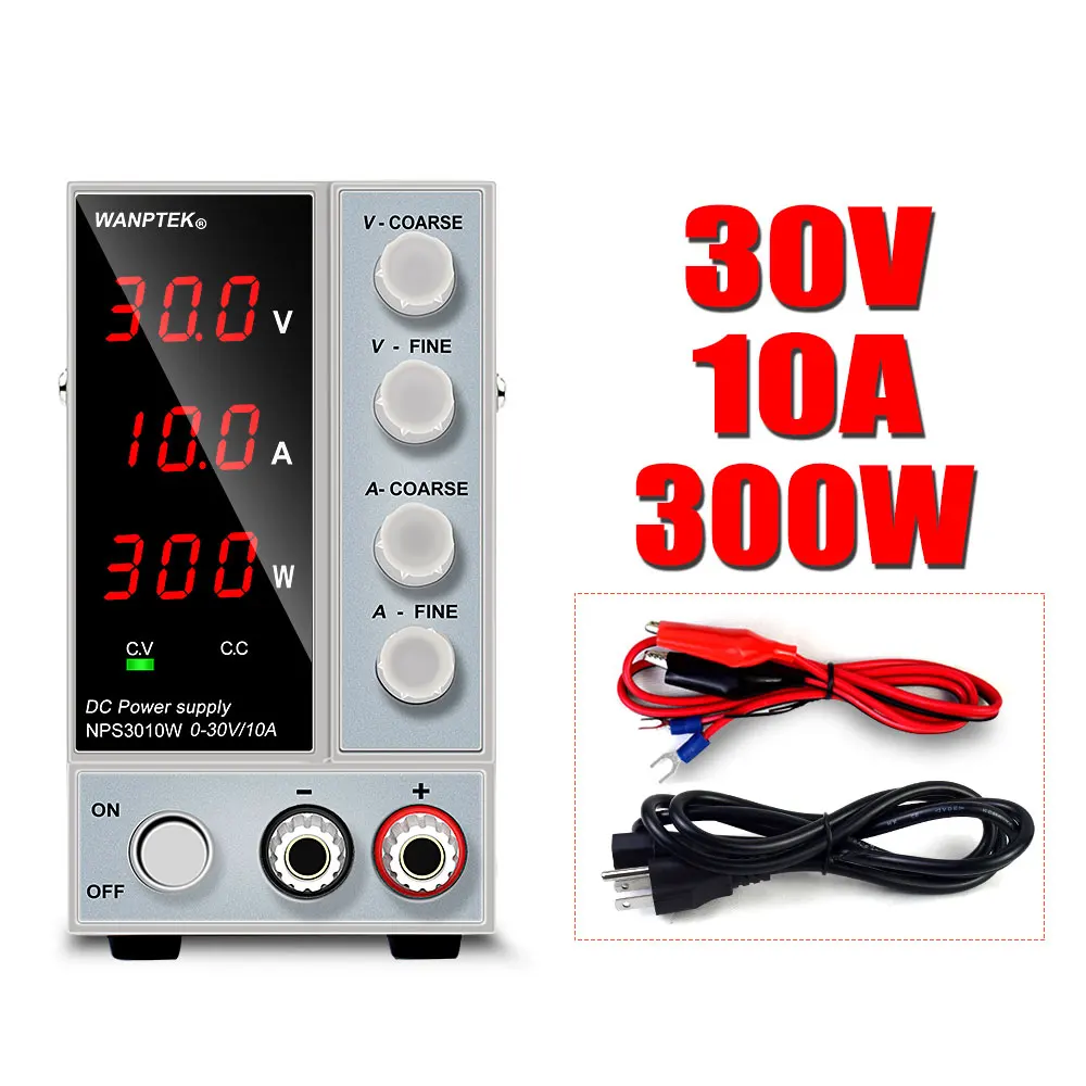 Wanptek Adjustable DC Power Supply 30V 10A LED Digital Display Lab Power Supply 60V 5A Voltage Regulator 120V3A For Phone Repair