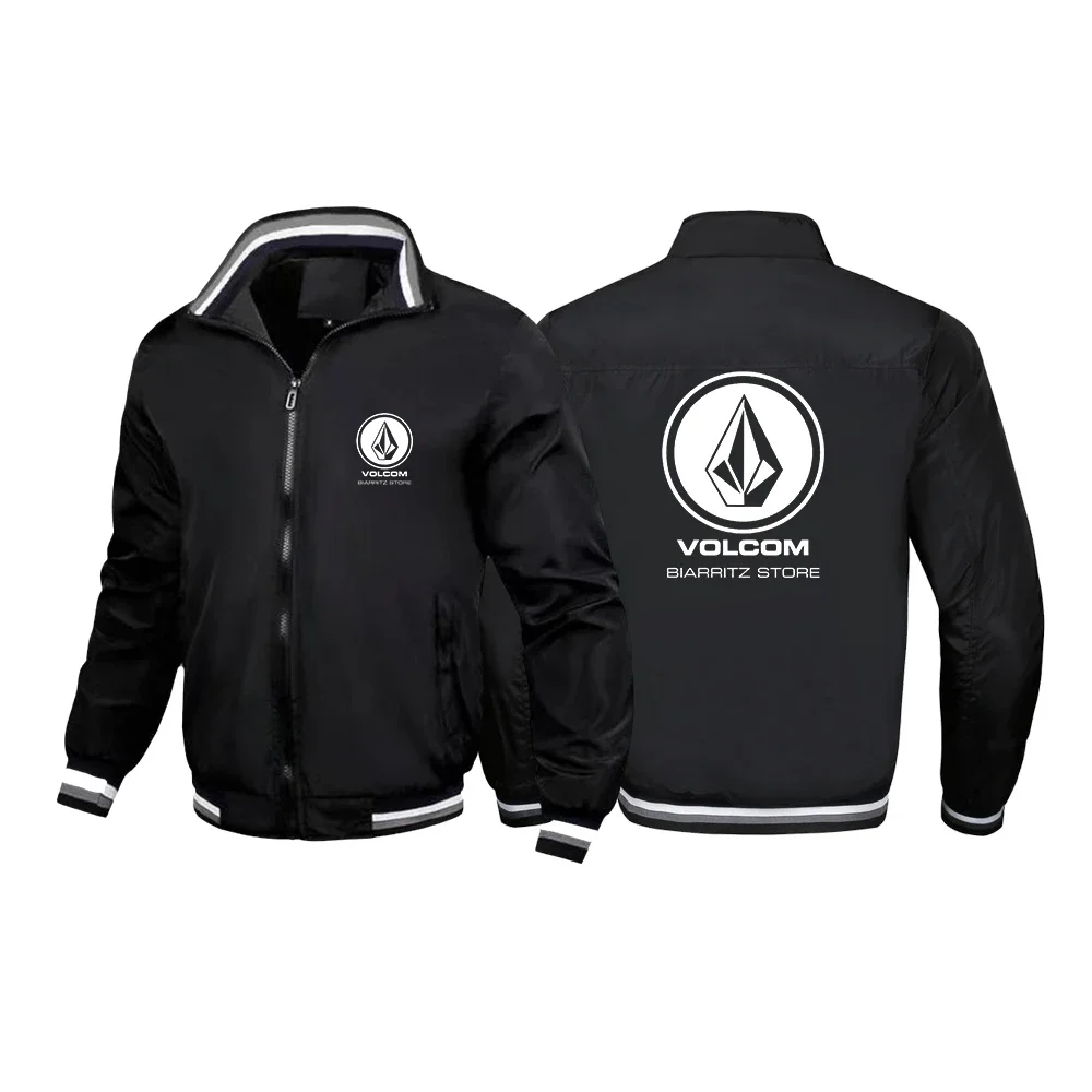 Hot Sale Autumn Men's VOLCOM Jacket Casual Splicing Baseball Stand Collar Sports Mountain High Quality Coat