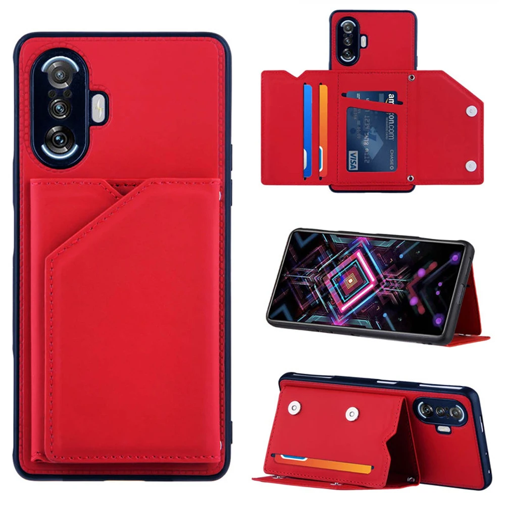 

For Xiaomi Redmi K40 Gaming Luxury Case Armor Leather Card Slot Magnetic Back Cover for Redmi 9C NFC 9T 10A 10C 12C 11A Funda