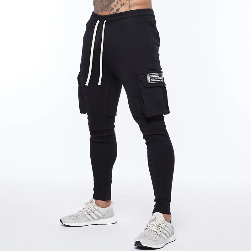 

Autumn New Men's Jogging Sweatpants Cotton Pocket Design Running Cargo Pants Gym Men's Fitness Multi-Pocket-Style Training Suit