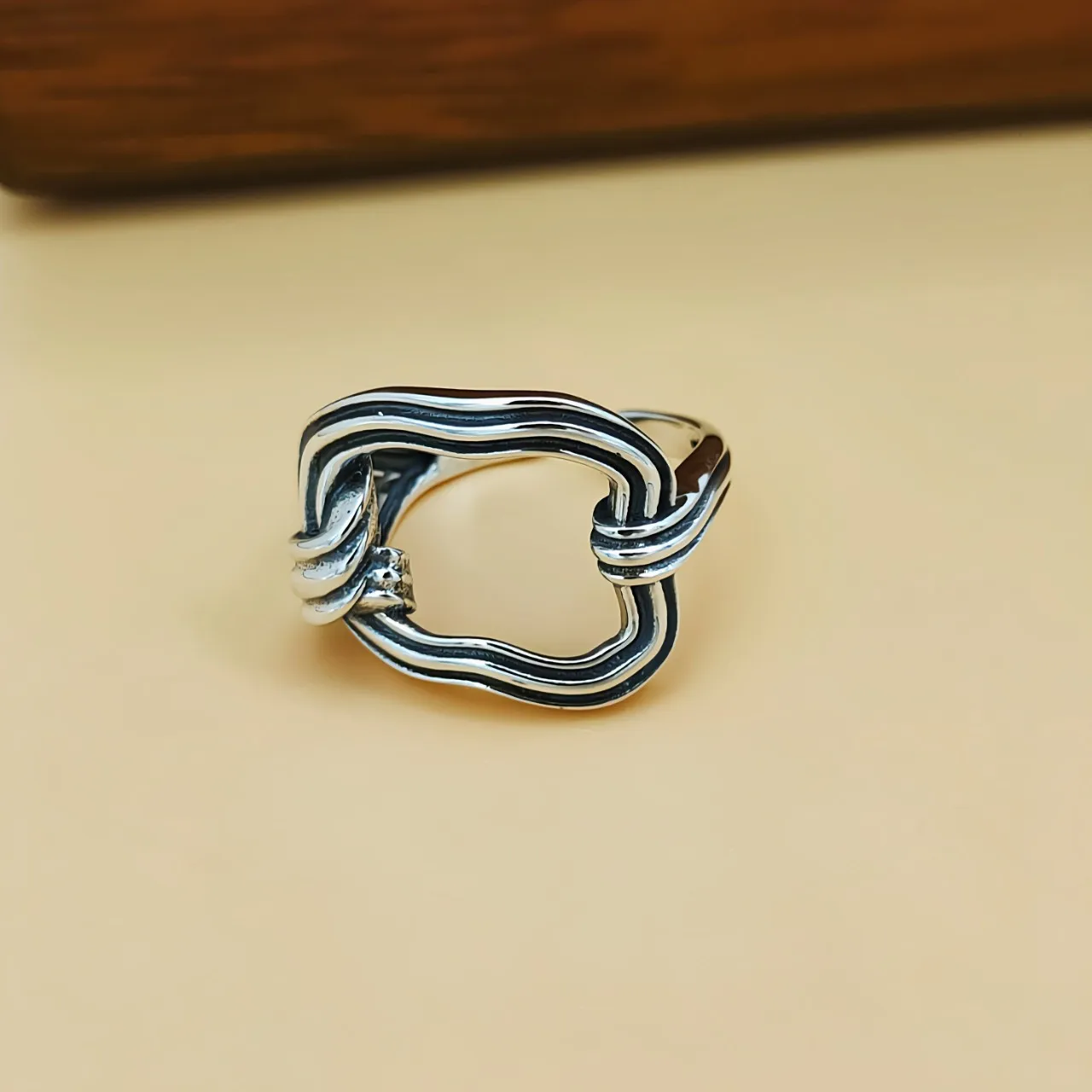 

Винтажное Открытое кольцо в европейском и американском стиле женское корейское кольцо из стерлингового серебра S925 Регулируемая напольная подставка