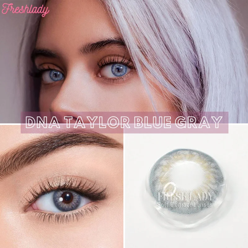 

UYAAI 1Pair Natural Colored Contacts Lenses For Eyes DNA Pattern Yearly Beautiful Pupil Makeup Color Contact Lens Dia: 14mm
