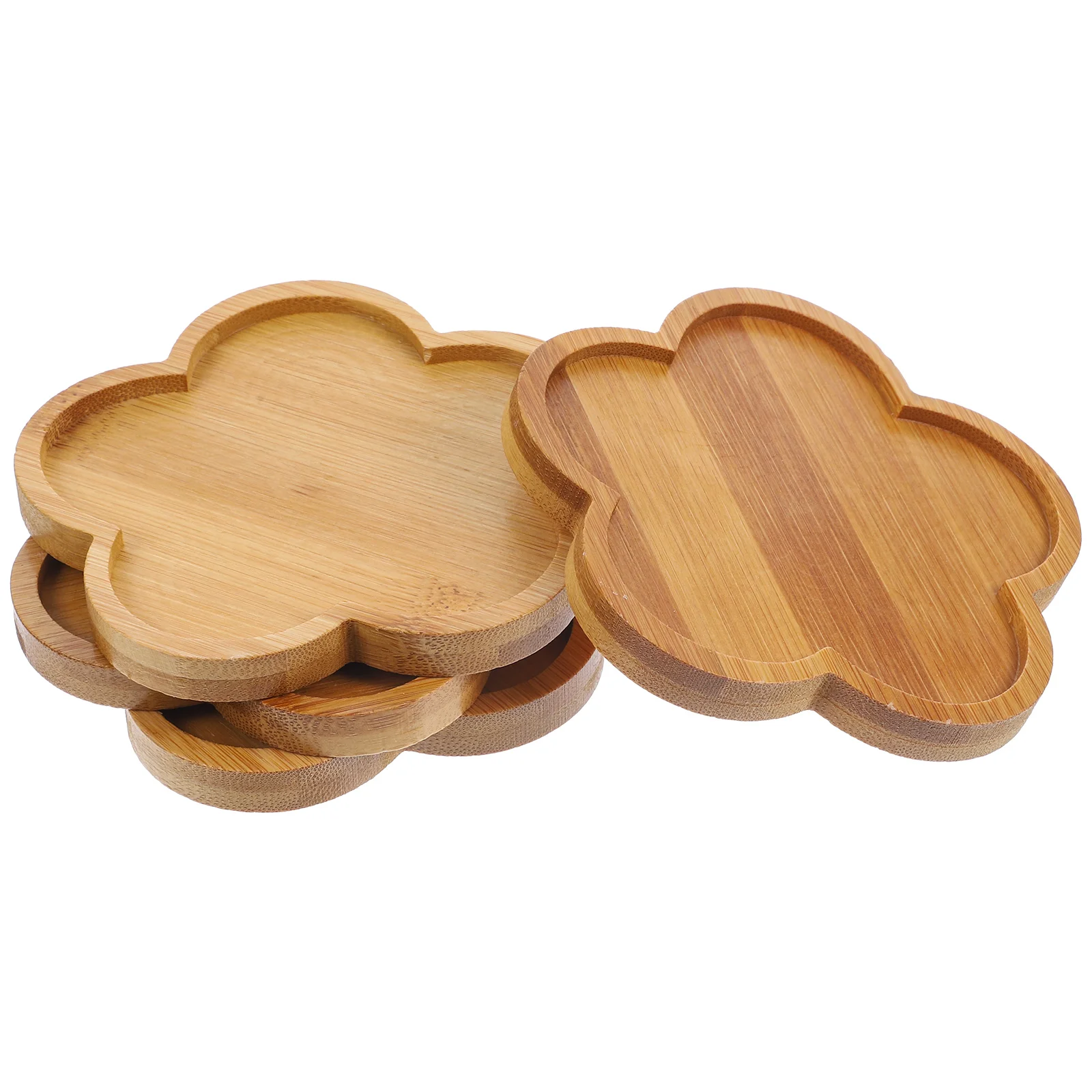 

English title: Bamboo Plant Saucer Flower Shaped Planter Trays Plant Pot Coaster Flower Pot Mat Bonsai Pad Cup Coaster