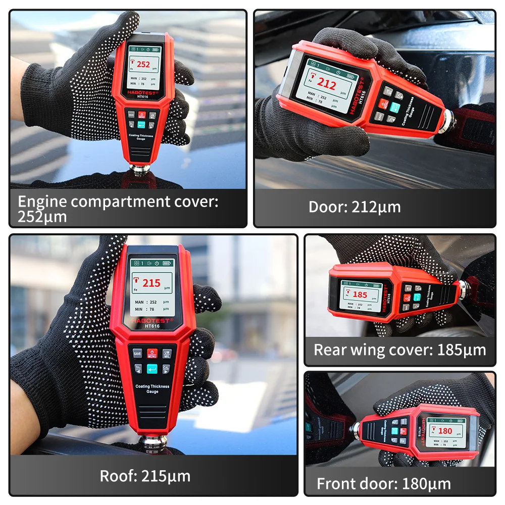 HABOTEST толщиномер покрытия 0 1 микрон/0-1500 тестер толщины автомобильной краски