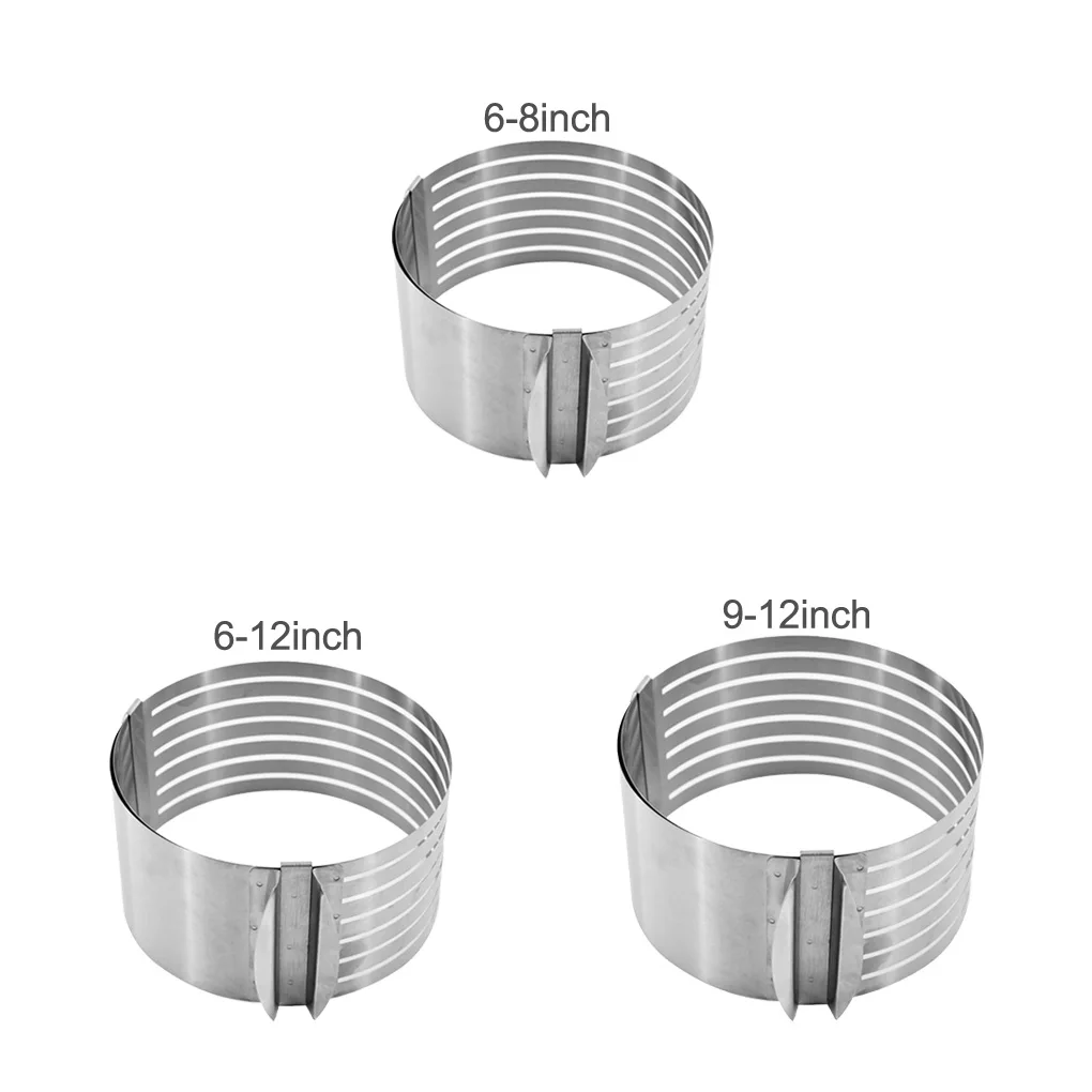 

Круглый регулируемый слайсер для тортов, кольцевой выравниватель для теста, направляющая для нарезки, кондитерский инструмент для хлебобу...