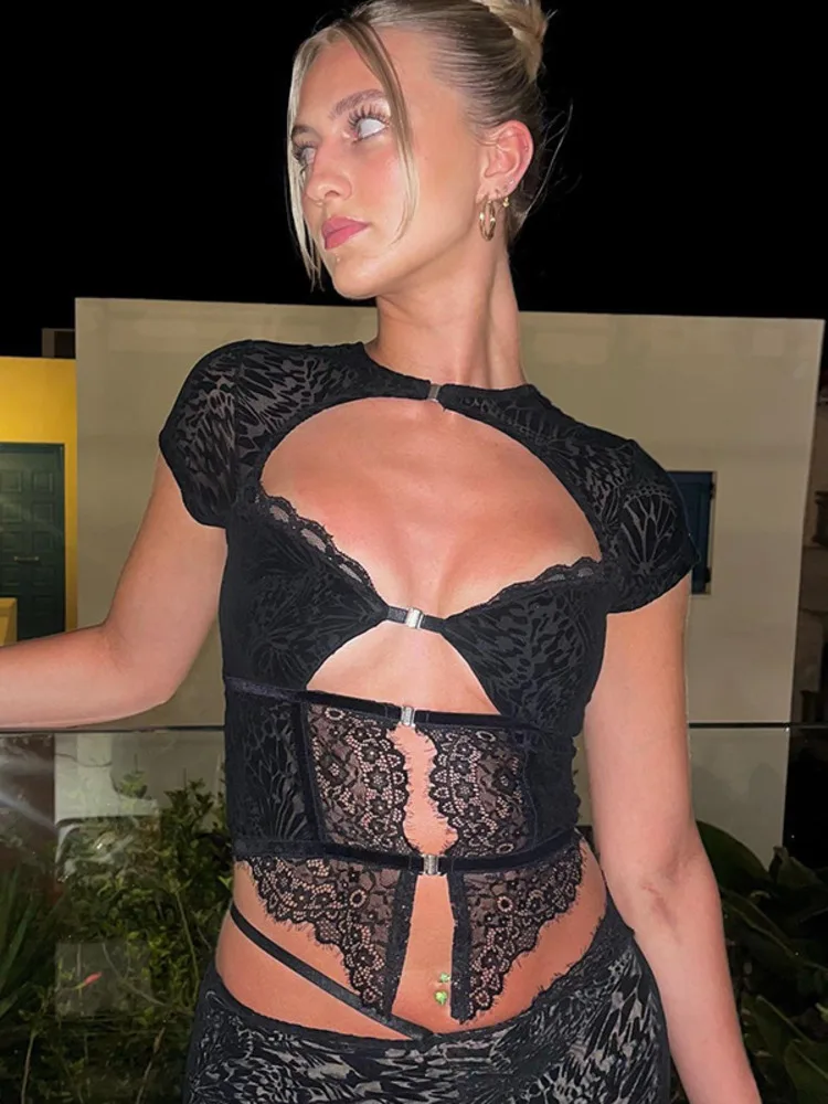 

Женский сетчатый Топ без бретелек, с коротким рукавом