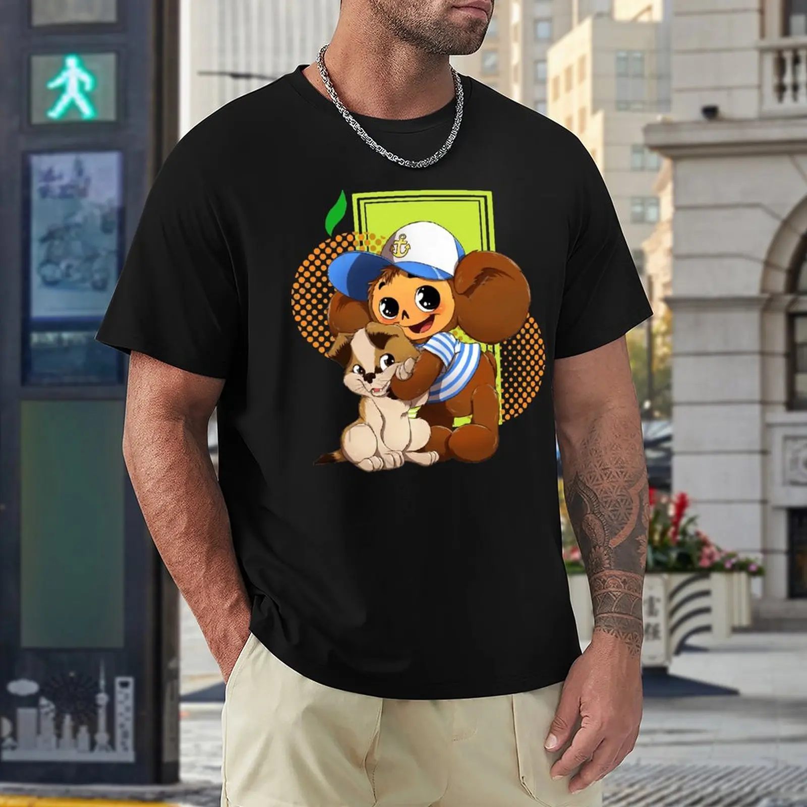 

Top Quality Monkey Anime Russia Чебурашка Cheburashkass 1 Top Tee High Grade Fitness USA Size