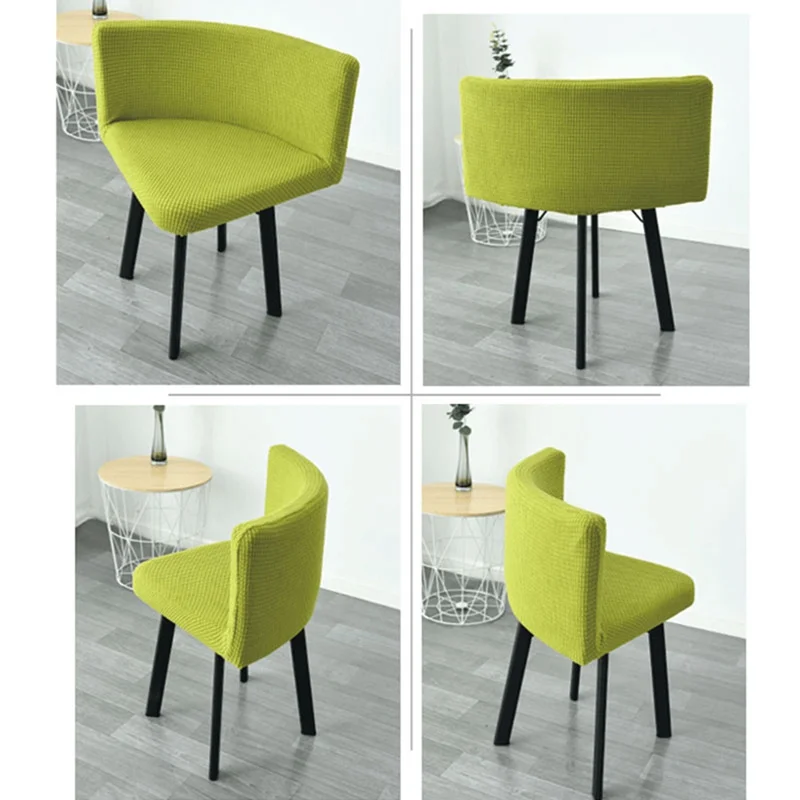 Polar Fleece Cake Chair Cover Modern Curved Back Dining Slipcover Low Seat Funda Silla Bar Home Housse De Chaise |