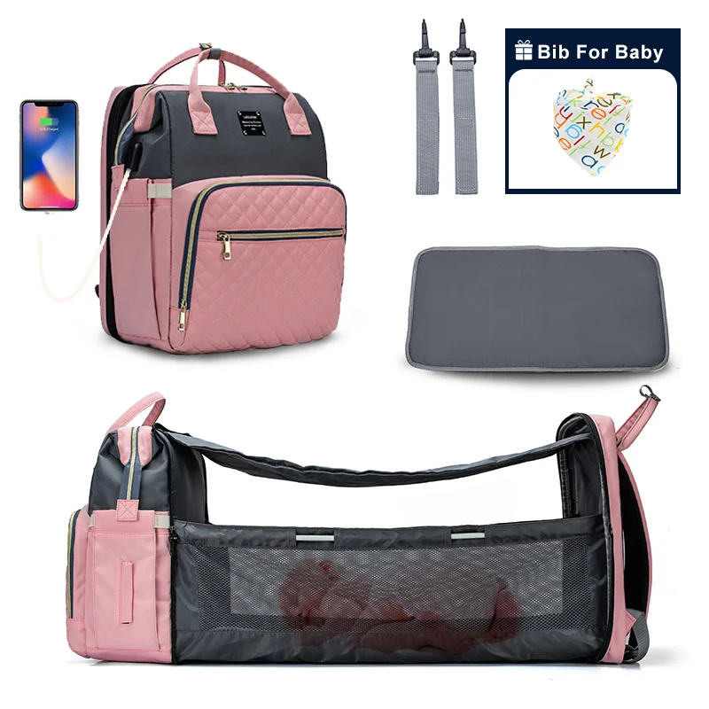 

Рюкзак Lequeen для подгузников, дорожный Водонепроницаемый ранец для мам, вместительная сумка для мамы с нагрудником для ухода за ребенком