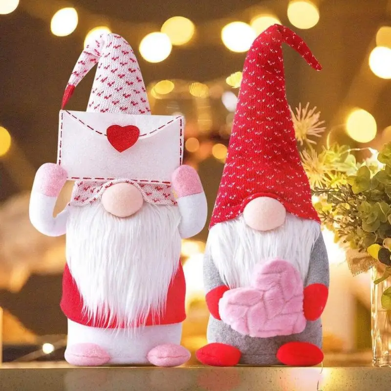 

Valentine's Day Plush Faceless Doll Ornament Nordic Gnome Dolls Anniversary Wedding Party for Home Decoration Kids Gifts Toys