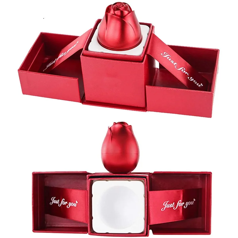Lifting Metal Rose Box Proposal Jewelry Boxes and Packaging Necklace Organizer Ring Display Gift Box