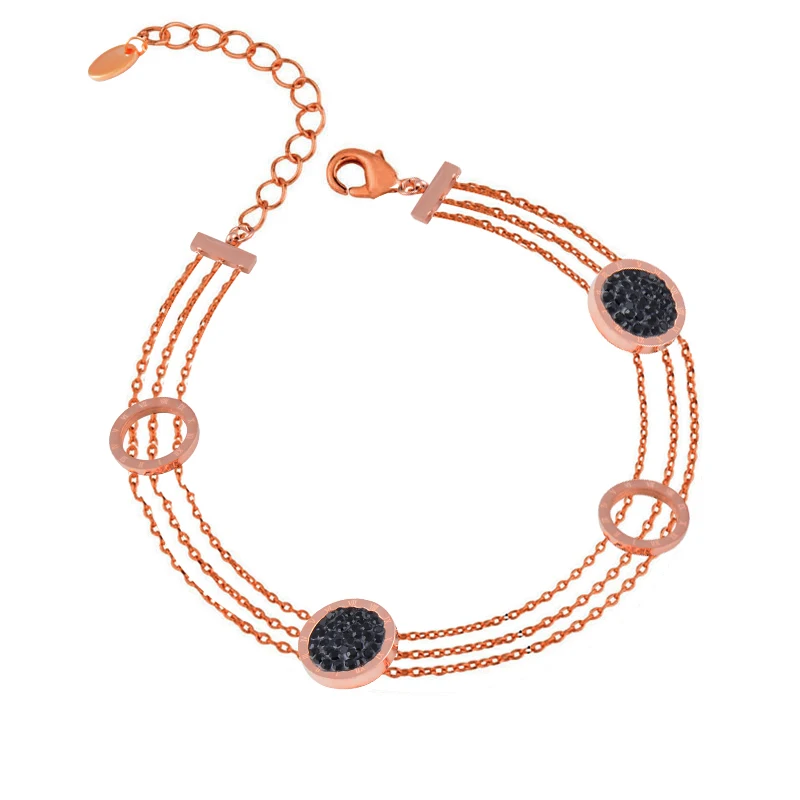 

LEEKER korean style 3 Rows Circle Number Stainless Steel Bracelets For Women Black White Gray jewelry for women 016 LK6