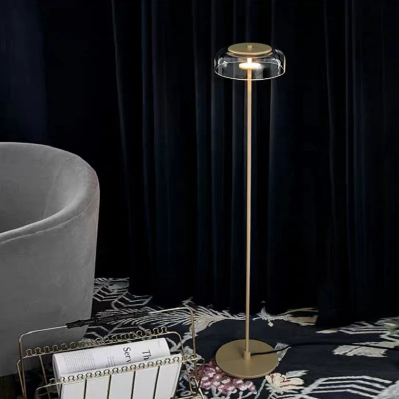 Стеклянная настольная лампа, Золотая Подвесная лампа, простая Напольная ...