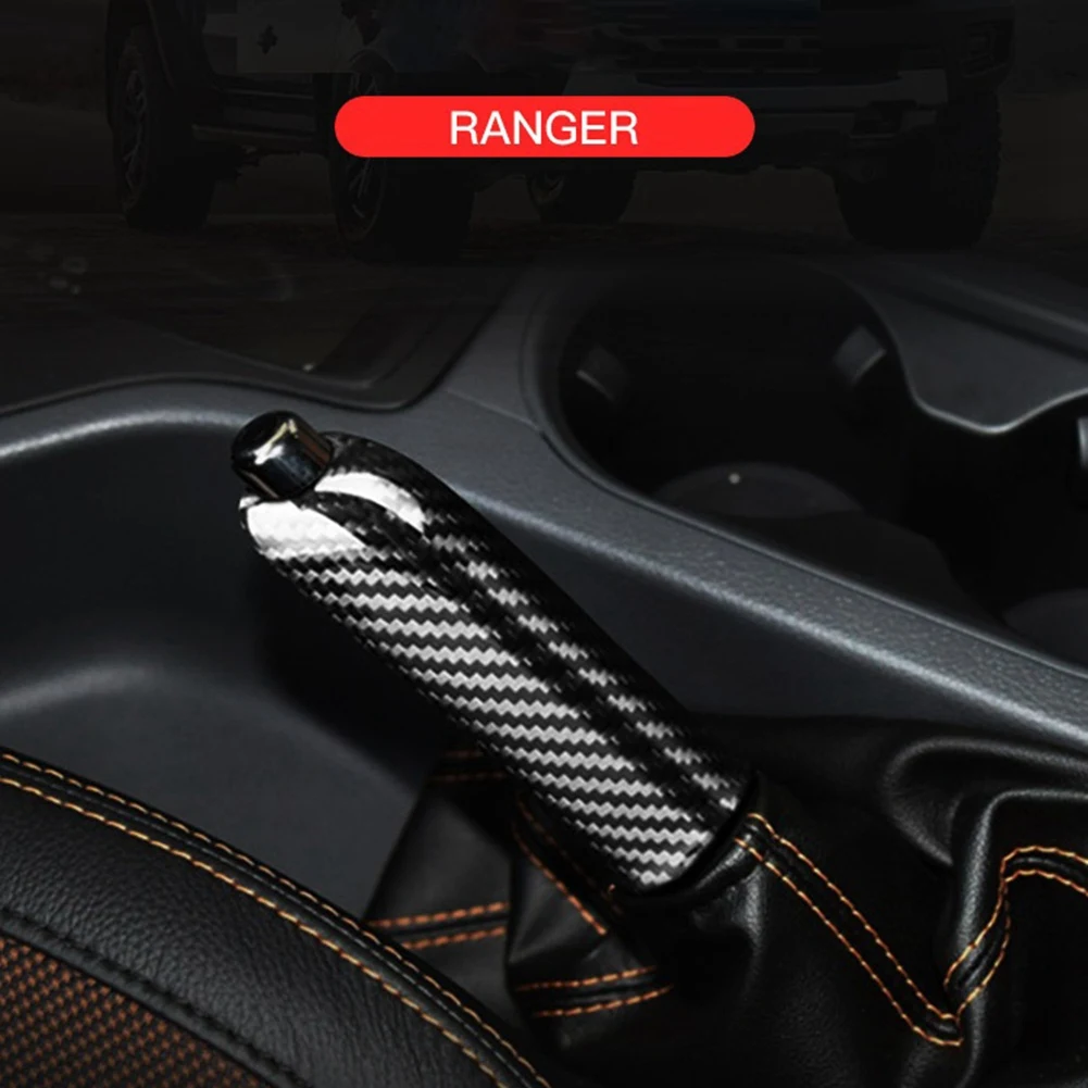 

Настоящее углеродное волокно для Ford Ranger Everest 2000-2019, автомобильные Сменные ручки для ручного тормоза, наклейка на крышку, отделка, аксессуары для интерьера