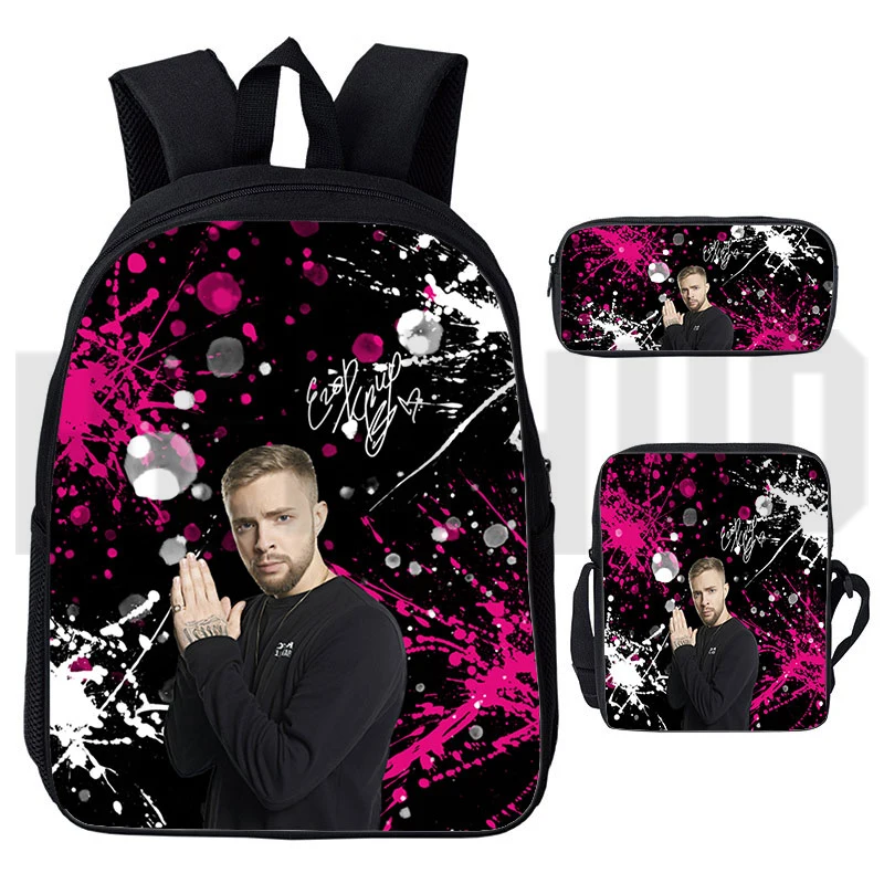 Модный российский рэпер, Рюкзак 16 дюймов, 3 шт. в комплекте, рюкзаки для школы, рюкзаки для девочек-подростков, 3D Мультяшные сумки
